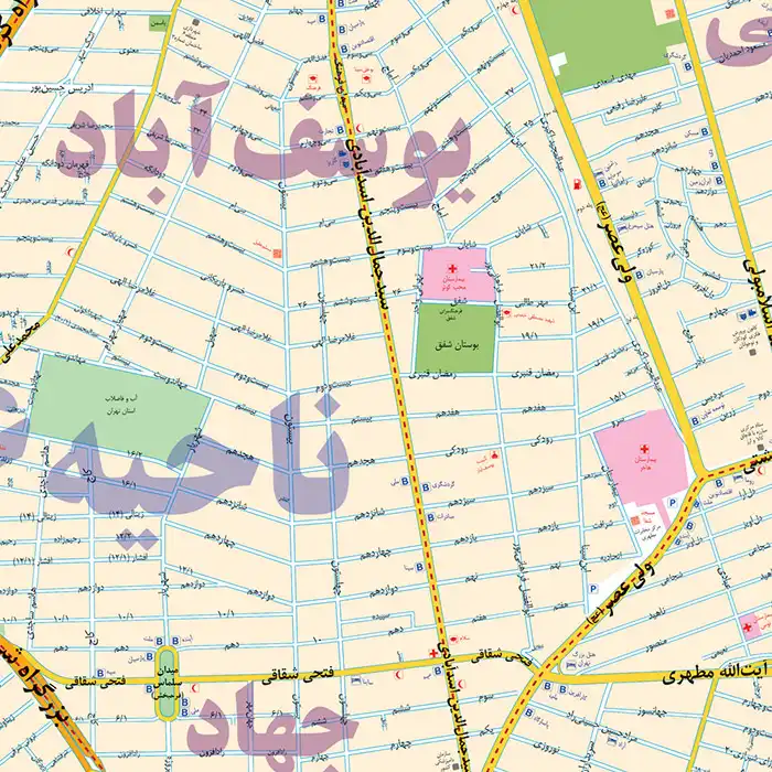 نقشه انتشارات ایرانشناسی مدل منطقه 6 شهرداری تهران کد 406