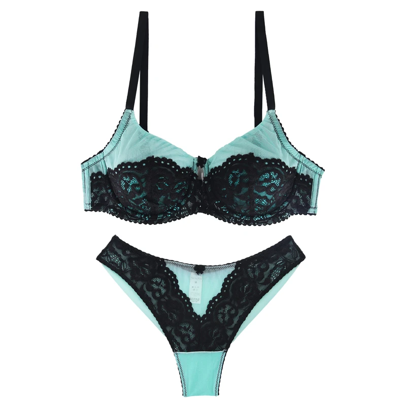 ست سوتین و شورت زنانه برتا مدل فنردار توری کد 2320SB