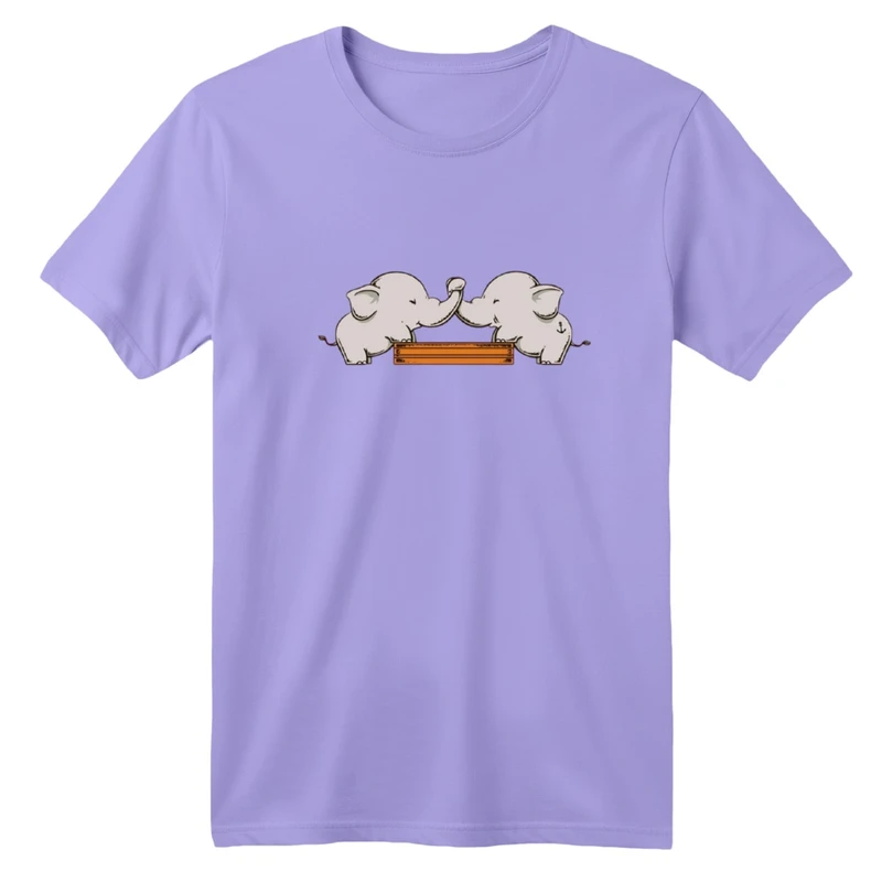 تی‌شرت آستین کوتاه لانگ یقه گرد بچگانه مدل فیل های بامزه