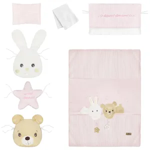 سرویس روتختی ۷ تکه کودک پینک بلو طرح خرس و خرگوش 