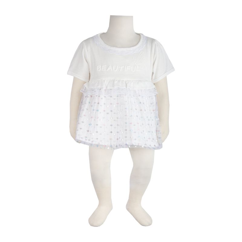 ست پیراهن و شورت نوزادی دخترانه آدمک مدل پروانه کد 127400 رنگ سفید -  - 3