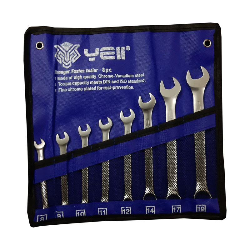 آچار یکسر تخت و یکسر رینگی یل مدل WE-008 مجموعه 8 عددی