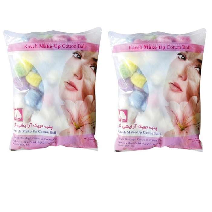 پنبه آرایشی کاوه مدل توپک بسته 2 عددی