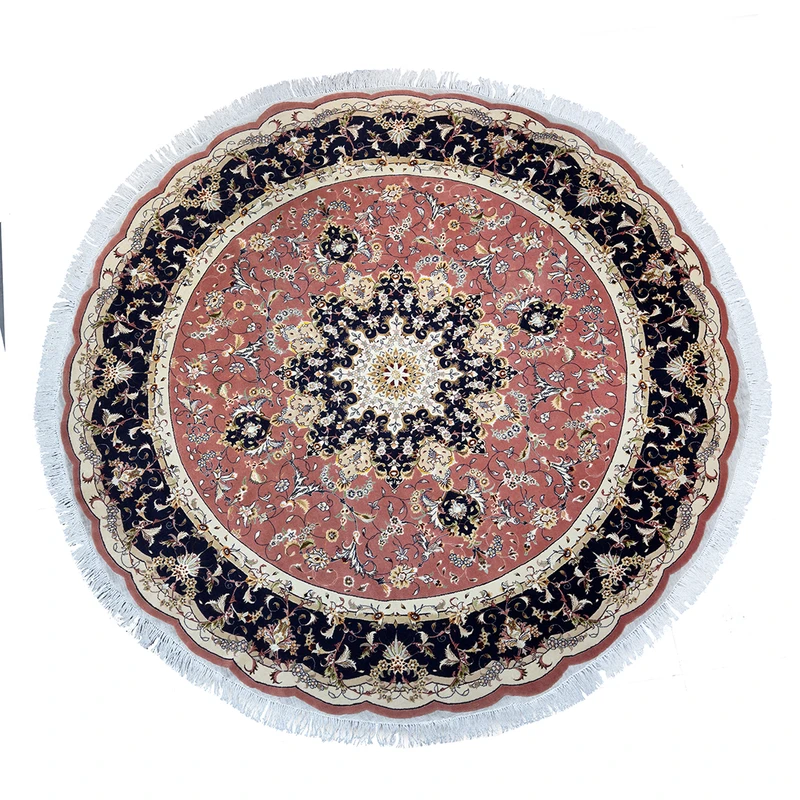 فرش دستباف پنج متری مدل جواد قلم زمینه مسی کد 01