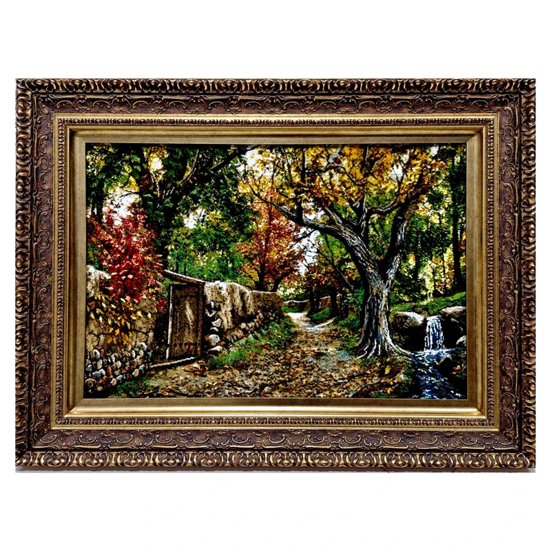 تابلو فرش دستباف طرح کوچه باغ پاییزی کد DH001