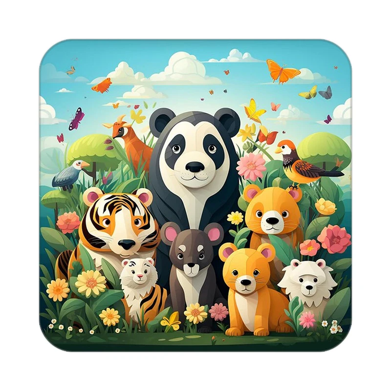 زیر لیوانی کاکتی طرح حیوانات کارتونی مدل mp28861