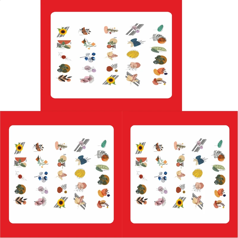 استیکر طراحی ناخن طرح برگ مدل 05 مجموعه 3 عددی