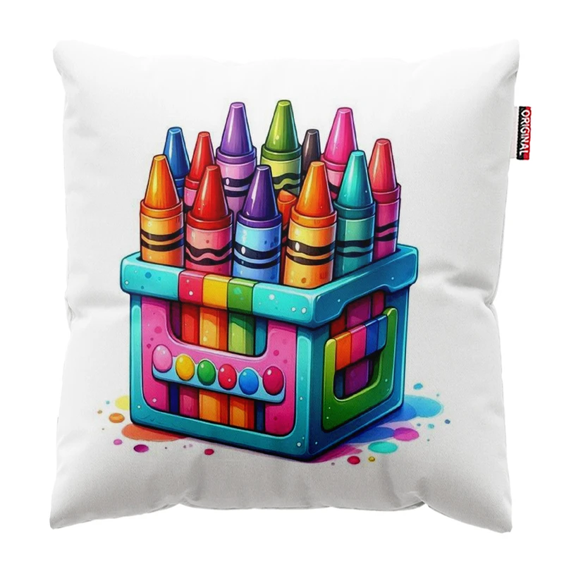 کوسن پاد آفرین مدل مداد شمعی رنگی رنگی کد 215 سایز 30*30 سانتی متر