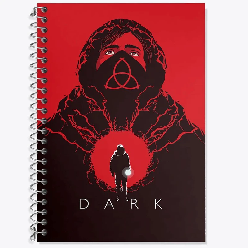 دفتر زبان 50 برگ خندالو مدل سه خط طرح سریال دارک Dark کد 10179