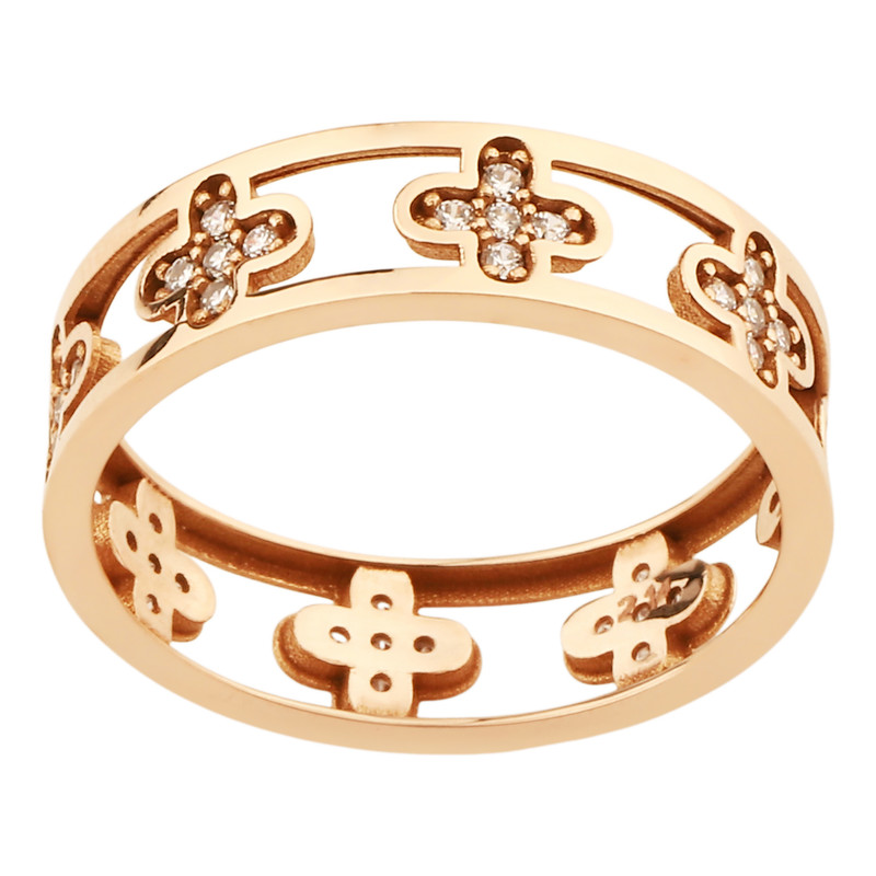 انگشتر طلا 18 عیار زنانه صلاحی گلد مدل 18253 سایز 57