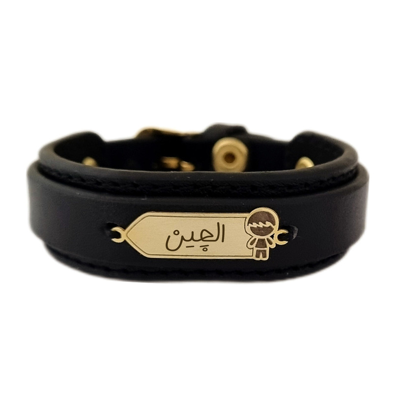 دستبند طلا 18 عیار مردانه لیردا مدل اسم الچین