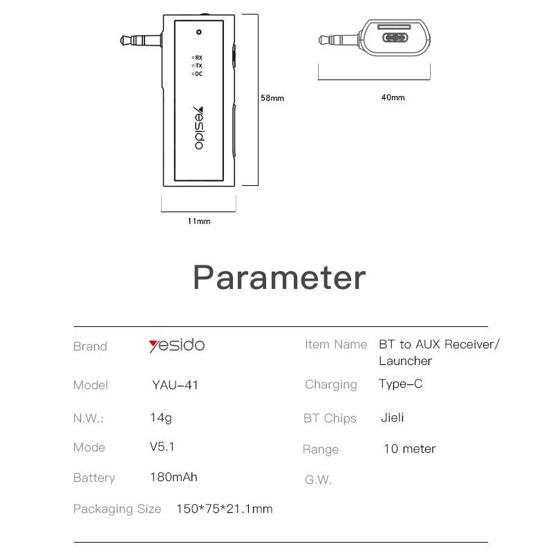 گیرنده بلوتوثی یسیدو مدل YAU41