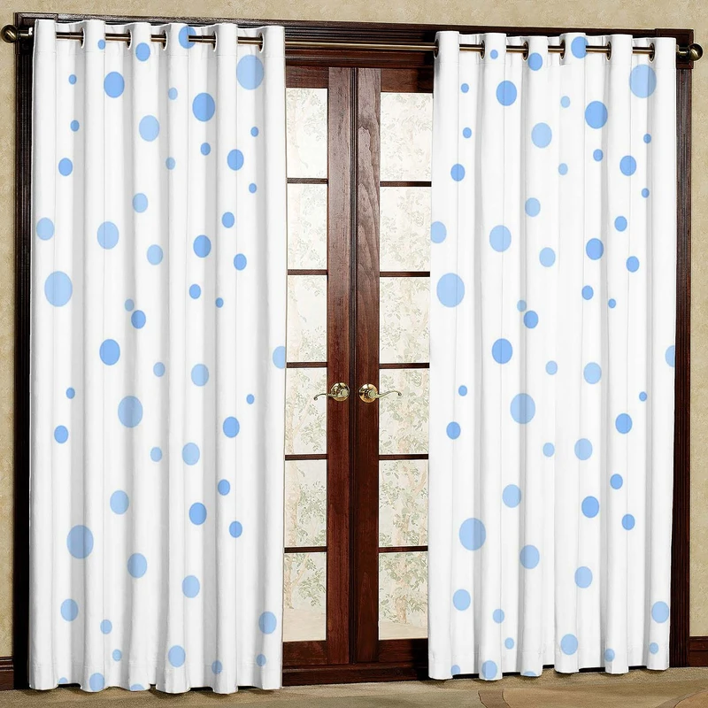  پرده بارمان دکور طرح خال خالی مدل مخمل پانچی کد 1722 W سایز 140x200 سانتی متر