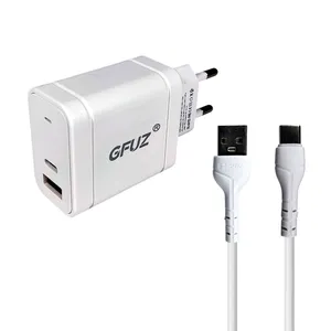 شارژر دیواری 25 وات 2 پورت جی فوز مدل GA-04 به همراه کابل USB-C