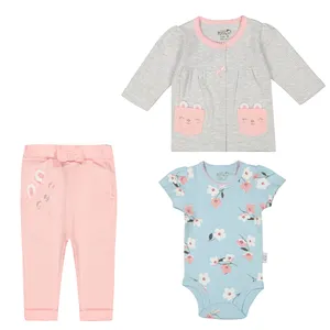 ست 3 تکه لباس نوزادی دخترانه نیلی مدل lovly s 2022