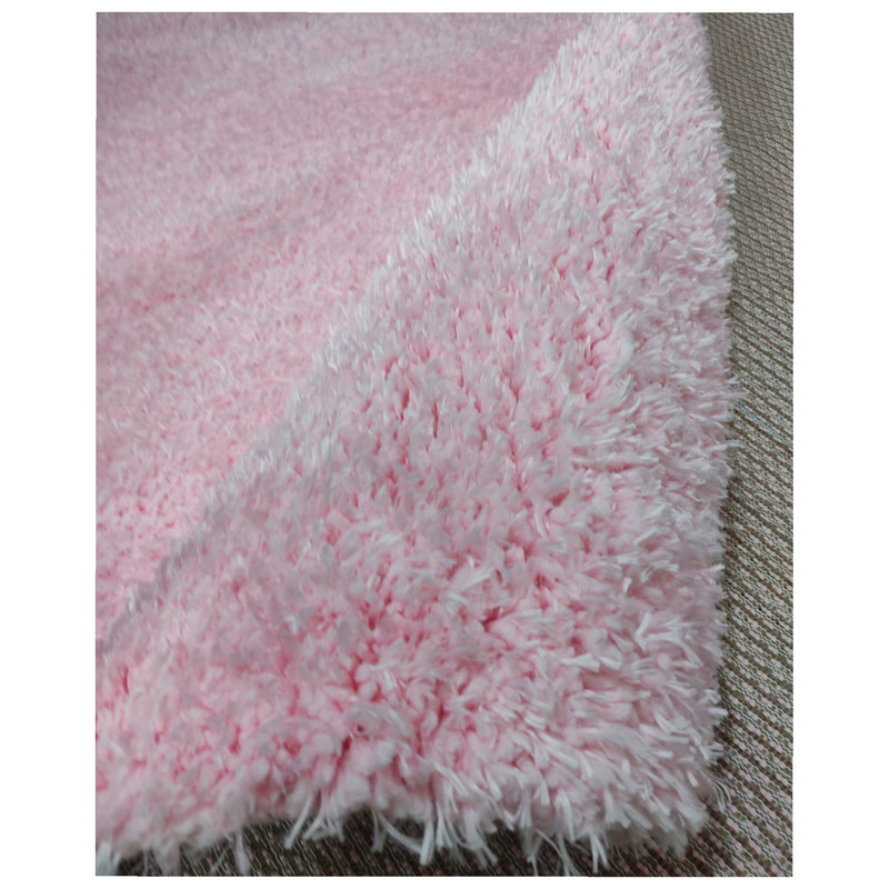 فرش ماشینی مدل شگی طرح فلوکاتی زمینه صورتی