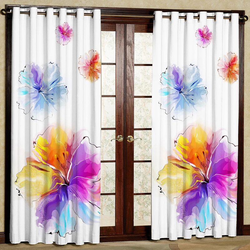  پرده مدل گل دار مخمل پانچی کد 458 سایز 140x280 سانتی متر