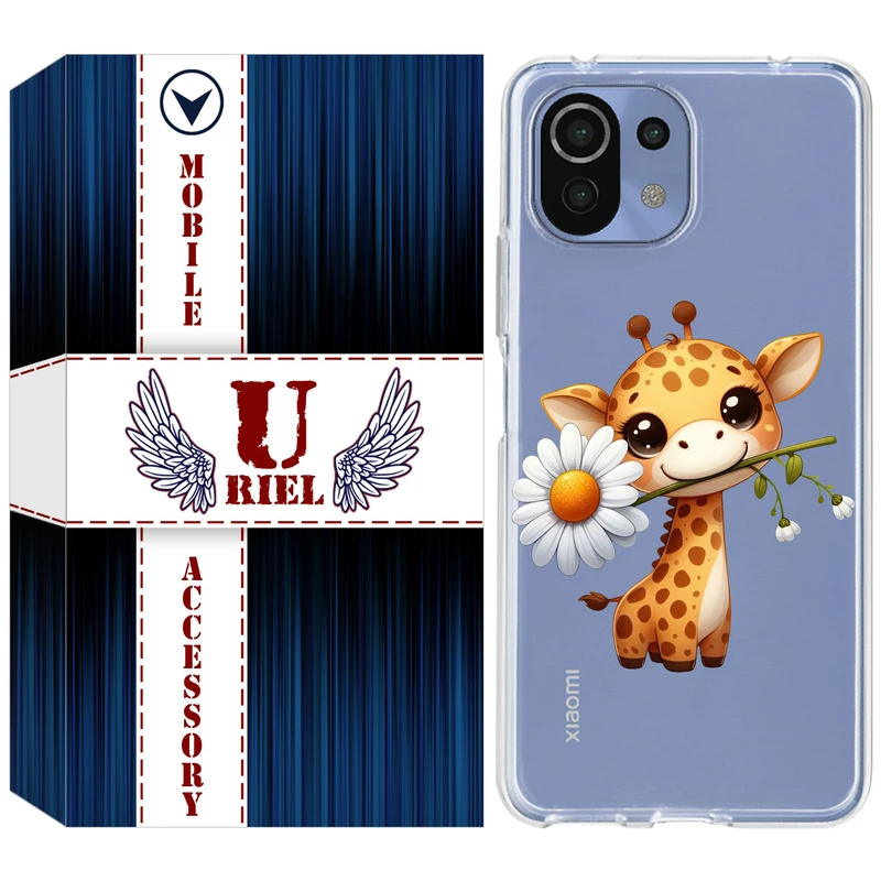 کاور یوریل مدل Clear کد 38 طرح زرافه مناسب برای گوشی موبایل شیائومی Mi 11 Lite / 11 Lite 5G NE