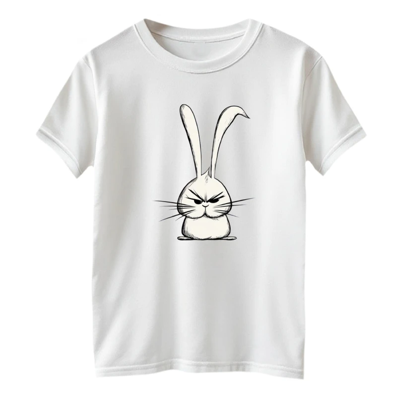 تی شرت آستین کوتاه یقه گرد  بچگانه مدل خرگوش عصبانی
