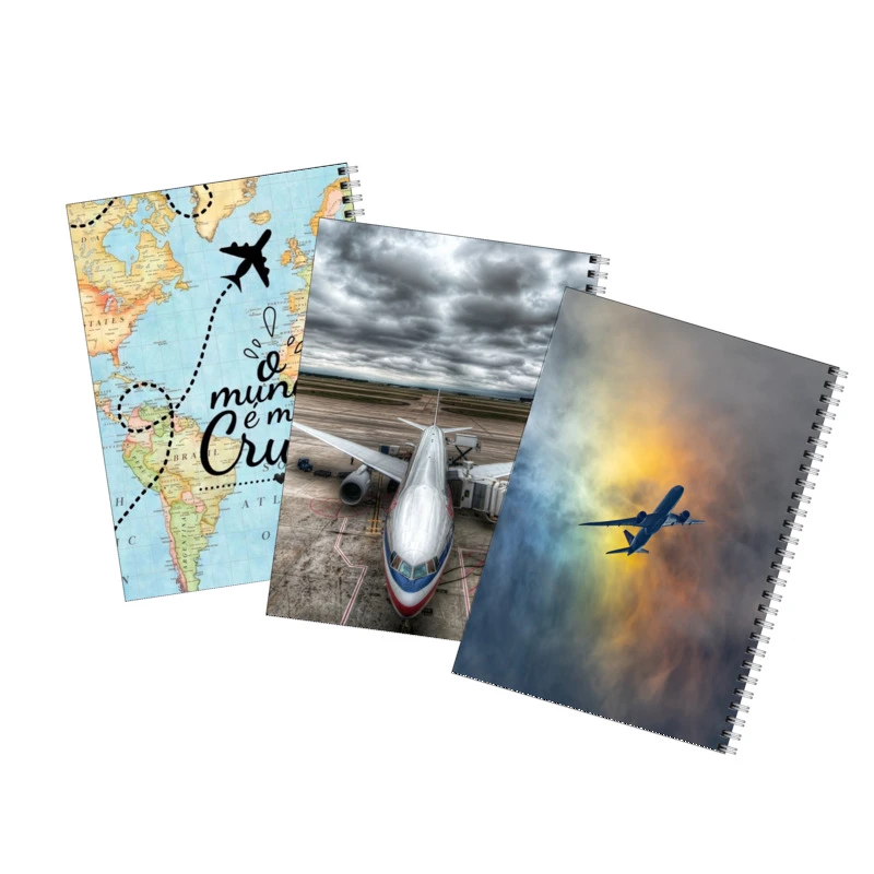 دفتر مشق 50 برگ بامبیلیپ طرح هواپیما و سفر کد 54 مجموعه 3 عددی