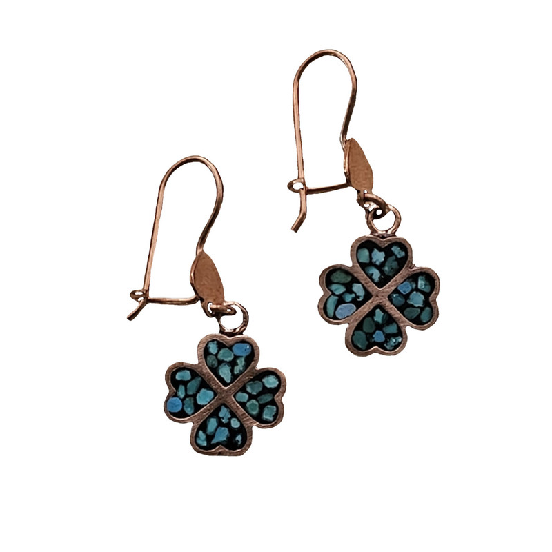 گوشواره دست دوز زنانه مدل فیروزه کوب کد S278