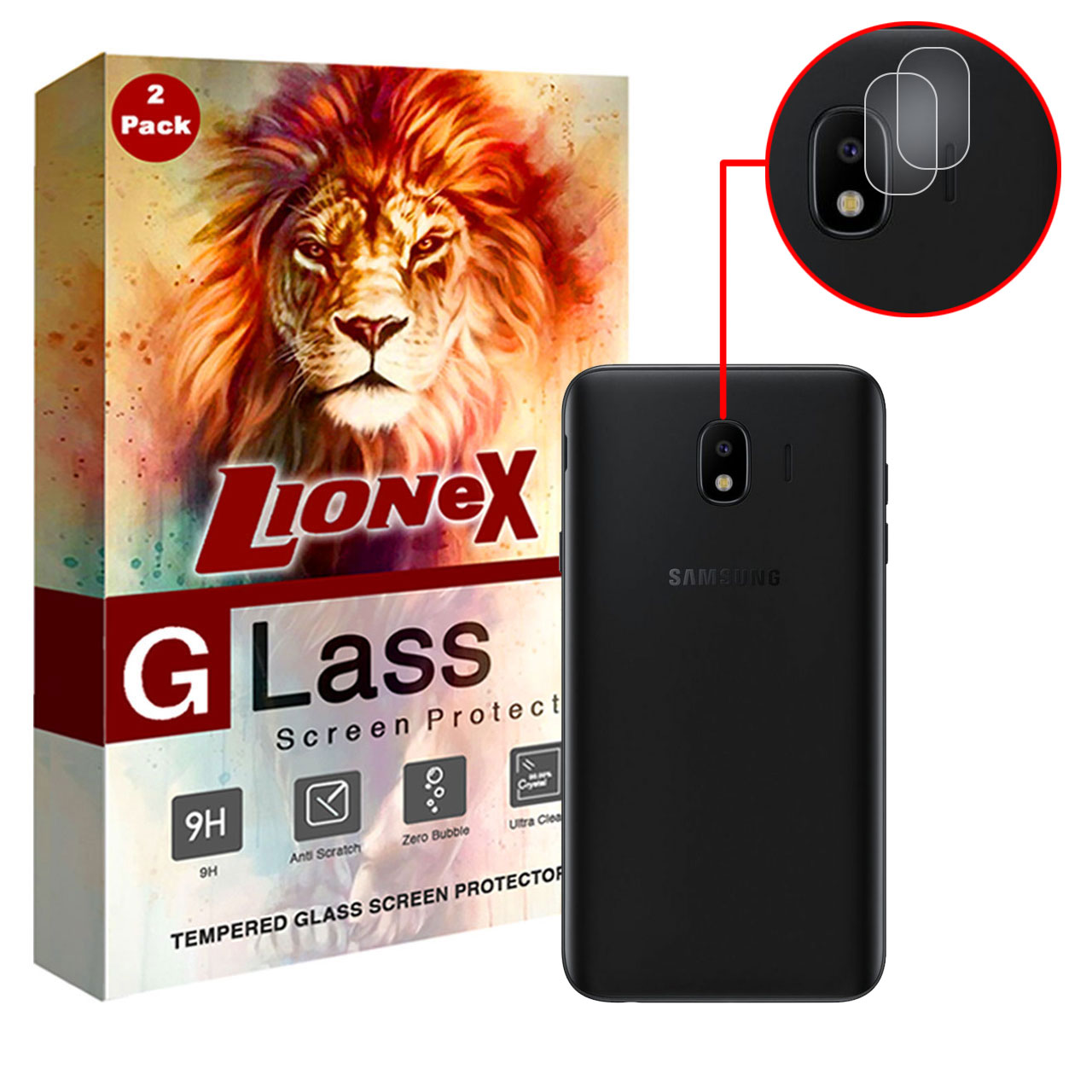 محافظ لنز دوربین لایونکس مدل UTFS مناسب برای گوشی موبایل سامسونگ Galaxy J4 بسته دو عددی