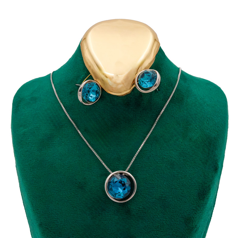 نیم ست زنانه مدل نگینی دایره ای کد THS-46 نیم ست زنانه مدل نگینی دایره ای کد THS-46