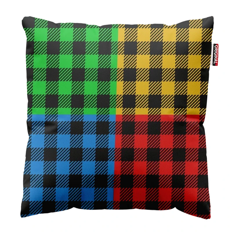 کوسن پاد آفرین طرح چهارخونه سنتی سایز 30*30 سانتی متر