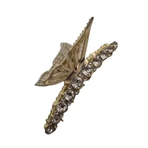 کلیپس مو زنانه مدل نگین دار پروانه ای