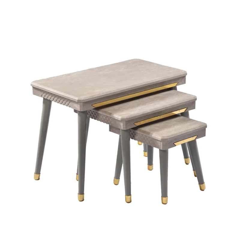 میز عسلی میز مارکت مدل لاکچری مجموعه 3 عددی