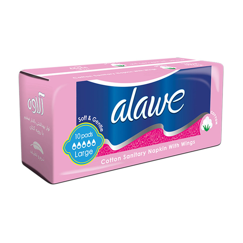 نوار بهداشتی آلاوه مدل Cotton بسته 10 عددی