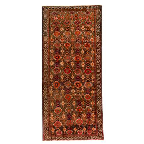 فرش دستبافت دو و نیم متری مدل نقشه بلوچ  کد 23.1259