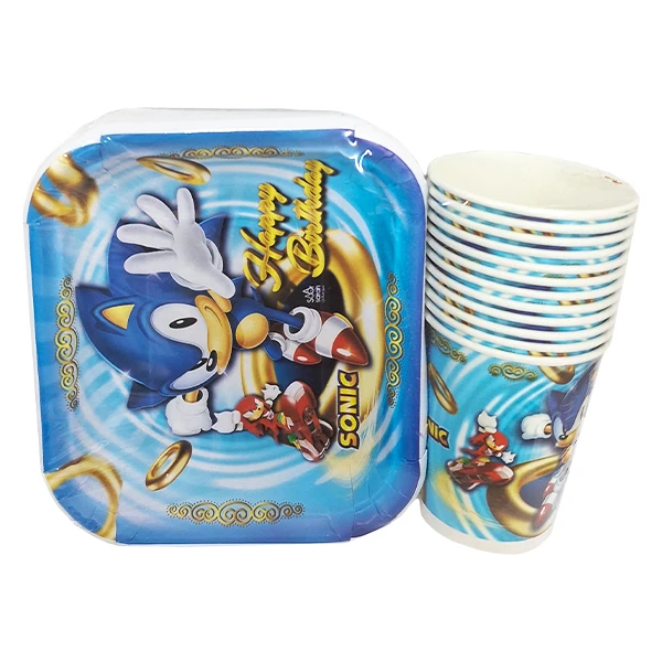 پیش دستی و لیوان یکبار مصرف مدل سونیک کد SonicPG4 مجموعه 10 عددی