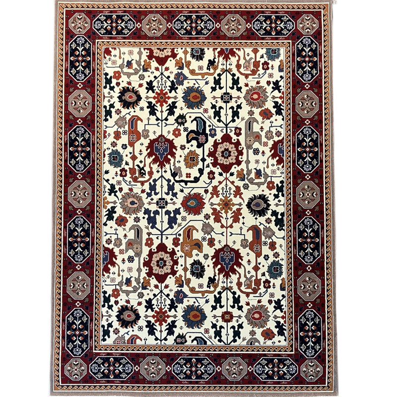فرش ماشینی 320 شانه ستاره کویر یزد زمینه کرم وحاشیه بژ مدل شاهسون کدB-107 فرش ماشینی 320 شانه ستاره کویر یزد زمینه کرم وحاشیه بژ مدل شاهسون کدB-107