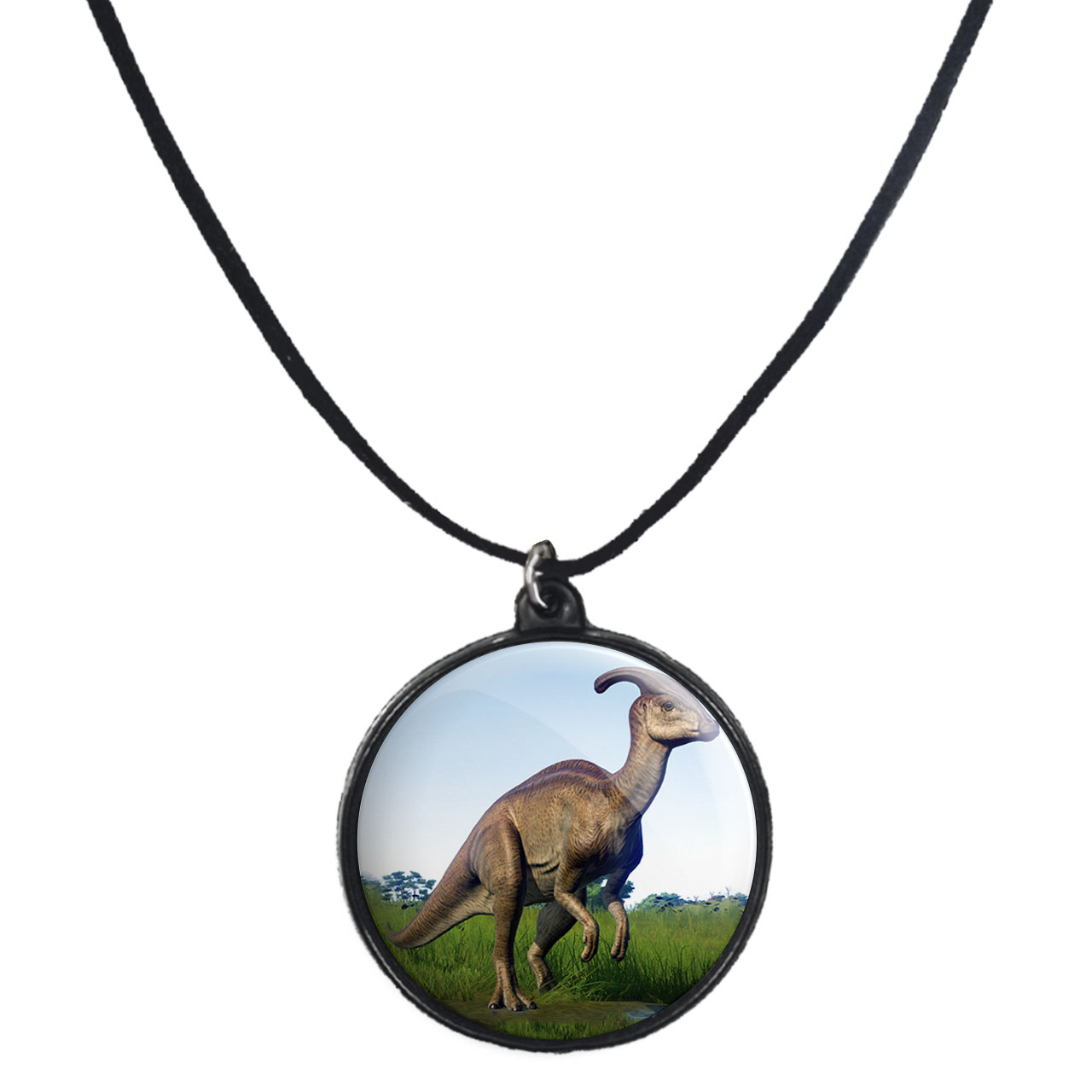 گردنبند پرمانه طرح دایناسور ها کد pmb.23369 مدل دو طرفه