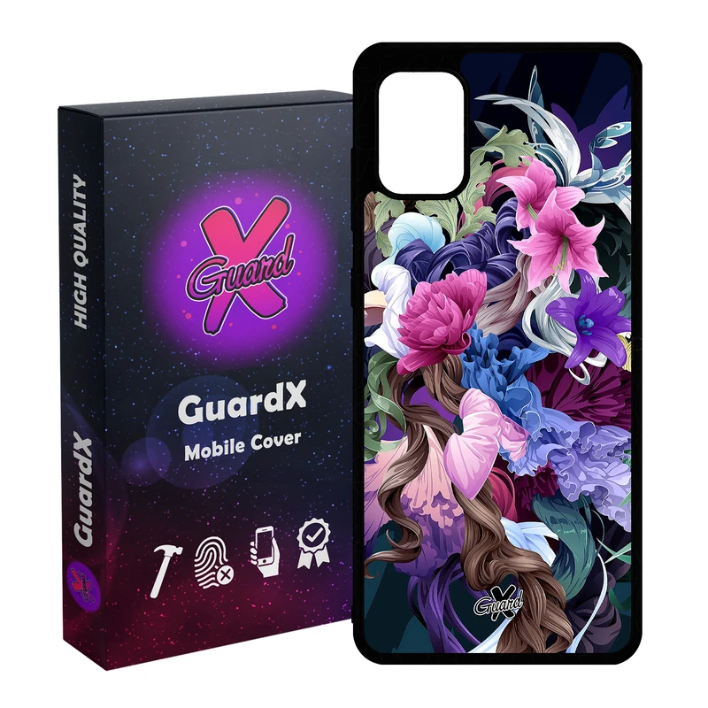 کاور گارد ایکس طرح Flower مدل Glass10172 مناسب برای گوشی موبایل سامسونگ Galaxy A51