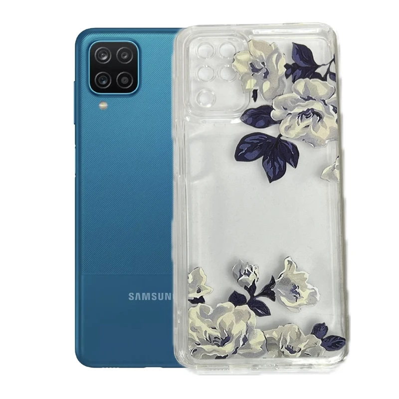 کاور طرح گل رز سفید مناسب برای گوشی موبایل سامسونگ Galaxy A12