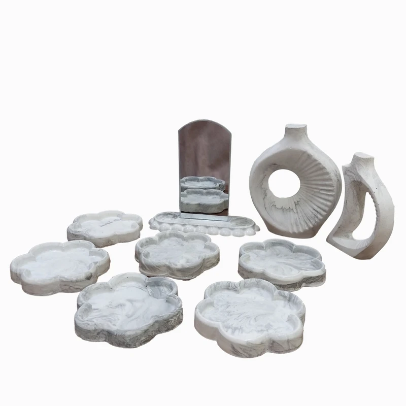 مجموعه ظروف هفت سین 10 پارچه مدل 6 ضلعی