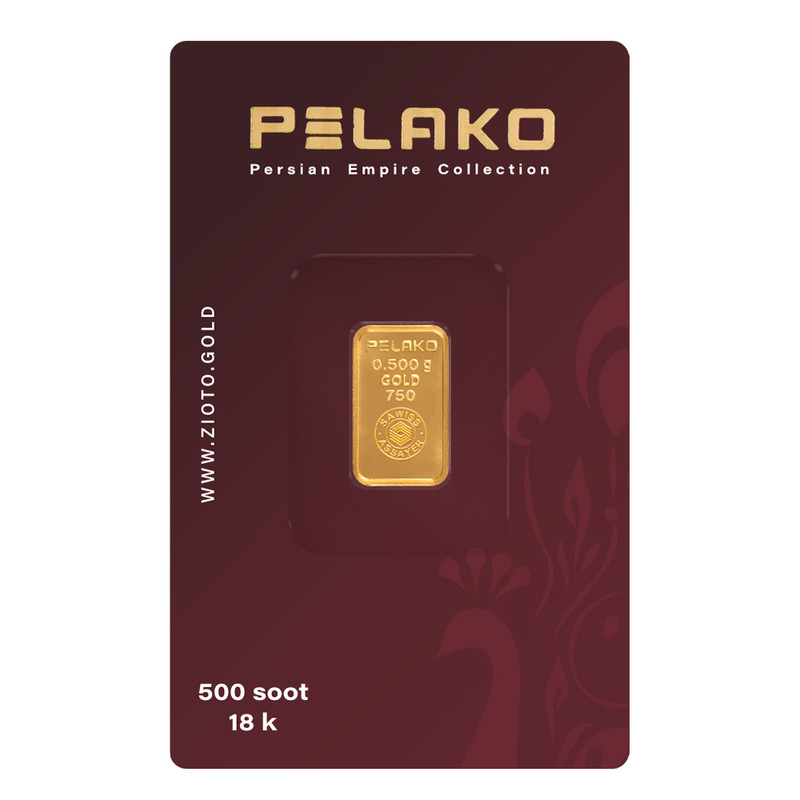 شمش طلای فیزیکی عیار 750 پلاکو مدل PK-500