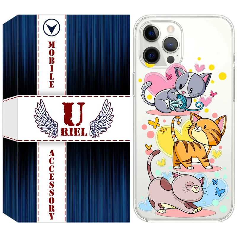 کاور یوریل قاب مدل Clear کد 6 طرح گربه مناسب برای گوشی موبایل اپل iPhone 13 Pro
