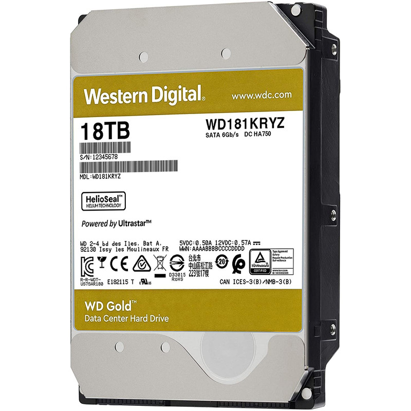 هارد دیسک اینترنال وسترن دیجیتال مدل WD181KRYZ ظرفیت 18 ترابایت
