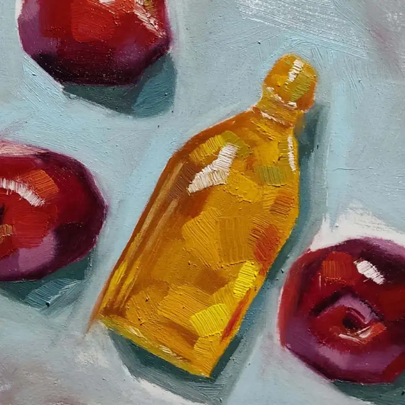 تابلو نقاشی رنگ روغن مدل سیب کد 13