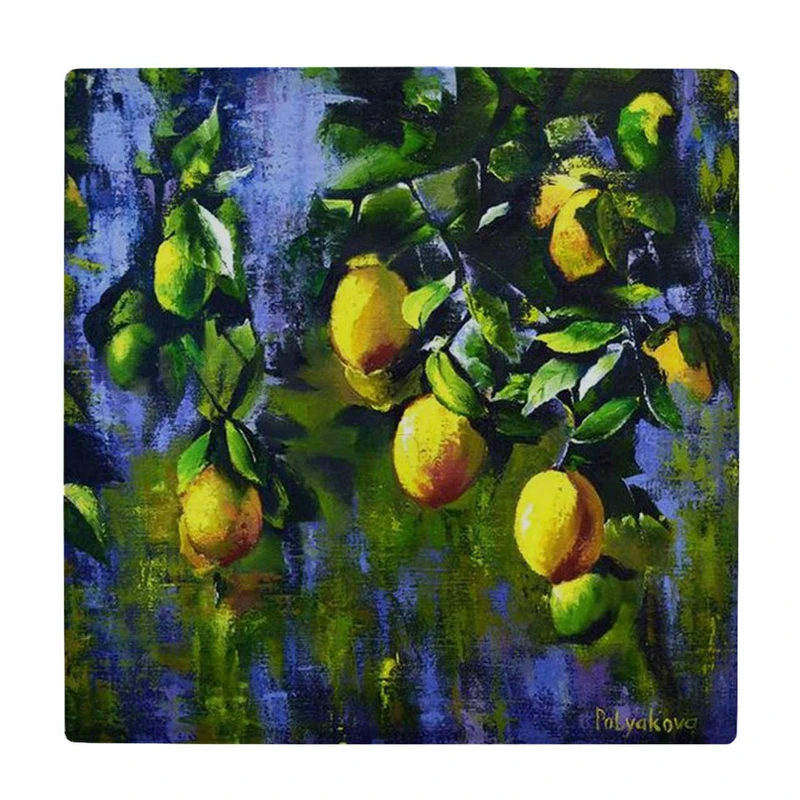 زیر لیوانی  طرح نقاشی شاخه های لیموترش ها کد    6086911_5118