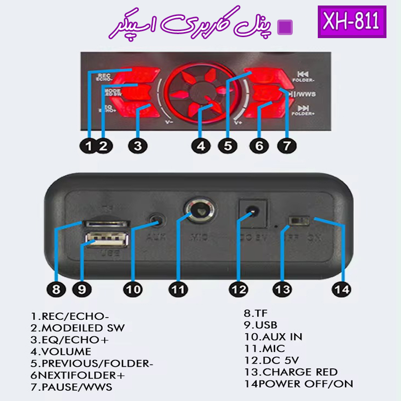 اسپیکر بلوتوثی قابل حمل مدل KOLAV-XH811