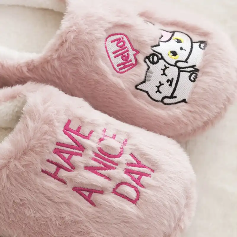 دمپایی حوله ای زنانه ال سی دابلیو هوم مدل HAVE NICE DAY