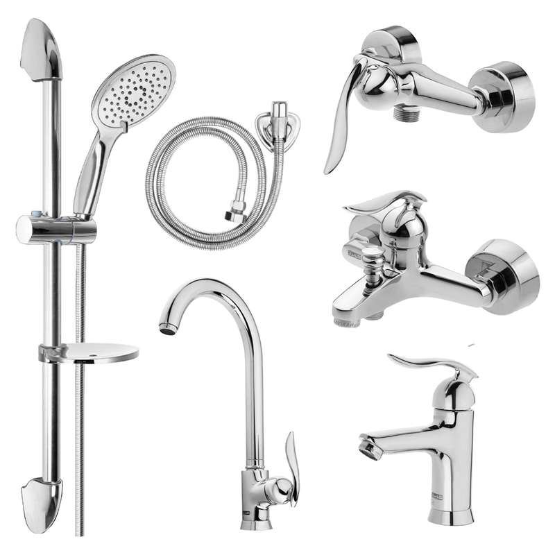 ست شیرآلات کویران آذر مدل مادرید کد A-03 مجموعه 6 عددی