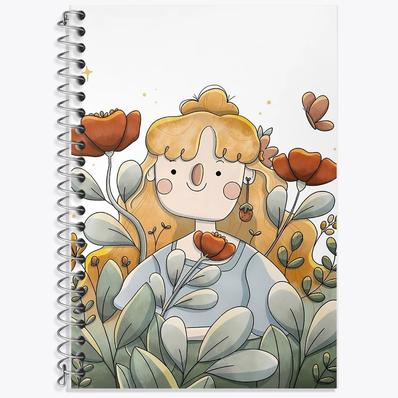 دفتر زبان 50 برگ خندالو مدل سه خط طرح دخترانه کد F8238