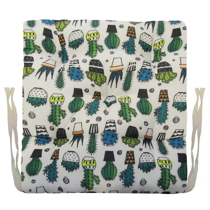 تشک صندلی هوم اند لایف مدل سومیتا طرح گلدان کاکتوس