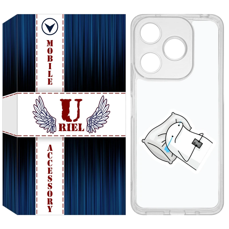 کاور یوریل مدل Clear کد 81 طرح غمگین مناسب برای گوشی موبایل شیائومی Redmi 13X / 13 / Poco M6 4G