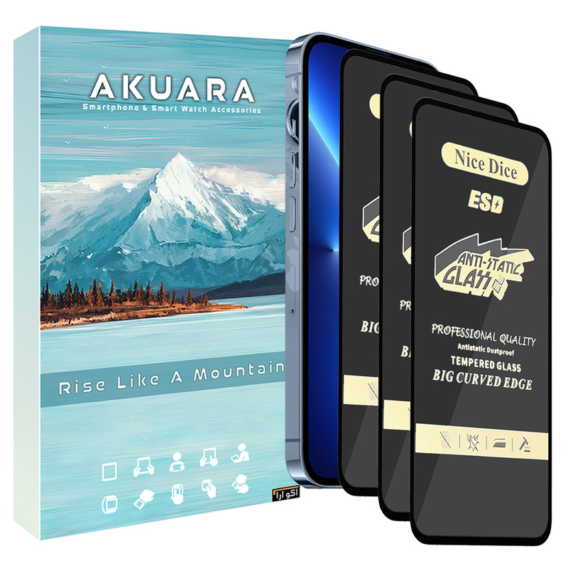 محافظ صفحه نمایش آکوآرا مدل AKU nas3 مناسب برای گوشی موبایل اپل iPhone 13 / 13 Pro / 14 مجموعه سه عددی